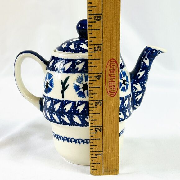 HANDMADE Polish Wiza Boleslawiec Pottery Stacking Teapot Only - No cup - Picture 2 of 7